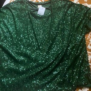 Sequined short sleeved blouse